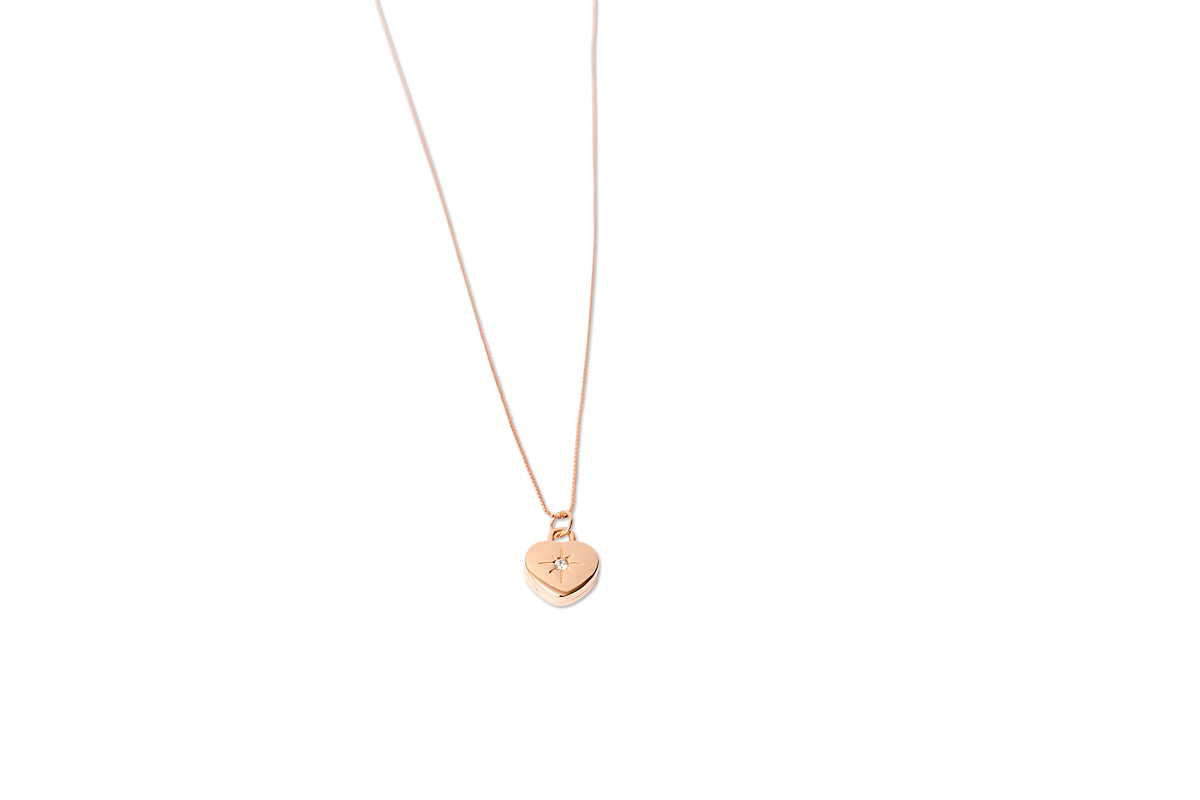 Love is Precious - Heart Necklace in Rose Gold - Hermann Gourmet Cosmetics