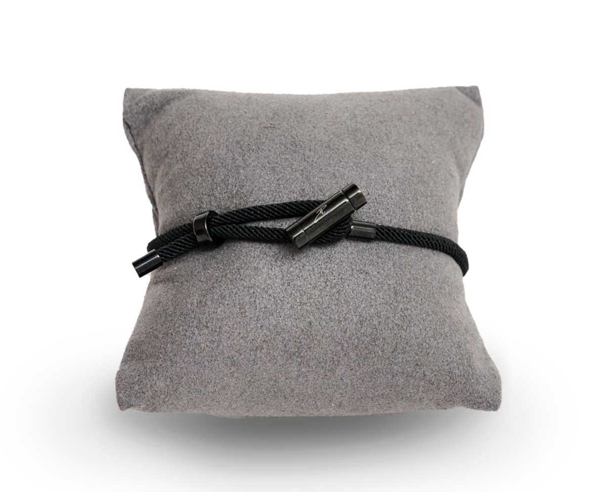 Peace of Mind black bracelet front view