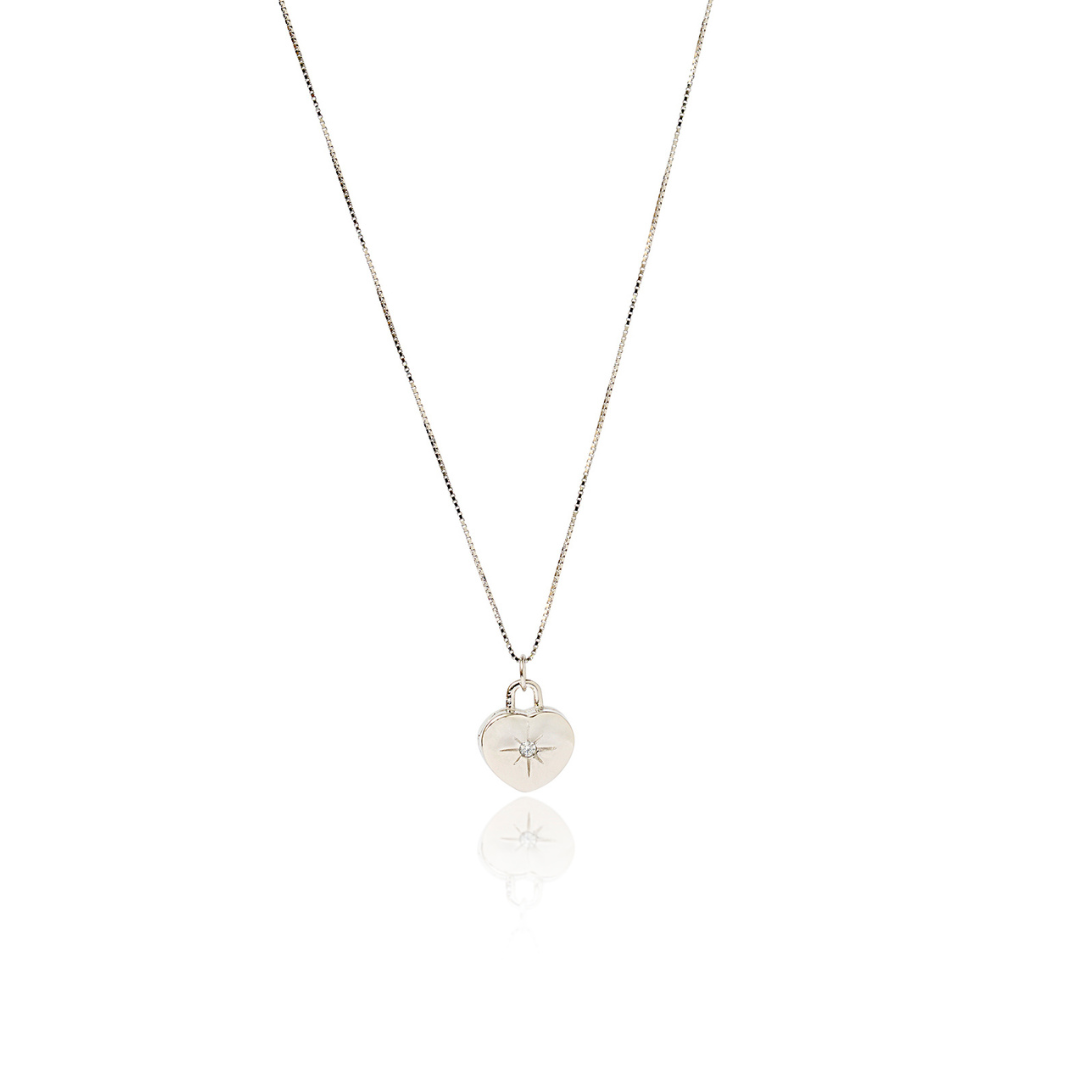Love is Precious - Heart Necklace in White Gold - Hermann Gourmet Cosmetics