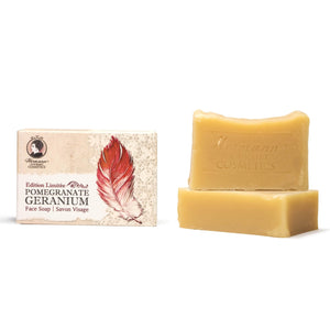 
            
                Load image into Gallery viewer, Pomegranate &amp;amp; Geranium Face Soap - Hermann Gourmet Cosmetics
            
        